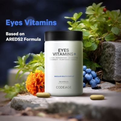 Eyes Vitamins - AREDS 2 Based Formula Supplement, Vitamins A, C, E, Zinc, Lutein, Astaxanthin, Zeaxanthin, Eyebright, Marigold, 120 Capsules
