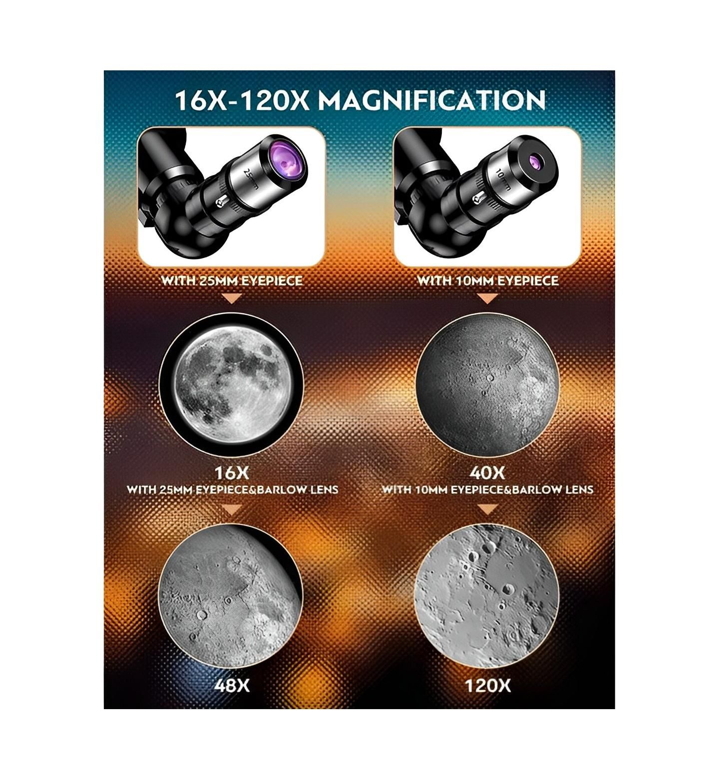 Детская игрушка SUGIFT Telescope 70mm Aperture 400mm Az Mount Beginner-Friendly Astronomy Telescope, Ages 5+ — фото 4