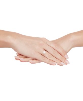 Cultured Freshwater Pearl (8mm) & Diamond (1/10 ct. t.w.) Ring in 10k Gold