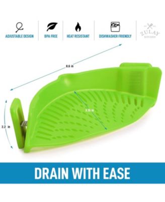 Silicone Pot Strainer - Adjustable Snap On Strainer For Most Pots & Pans