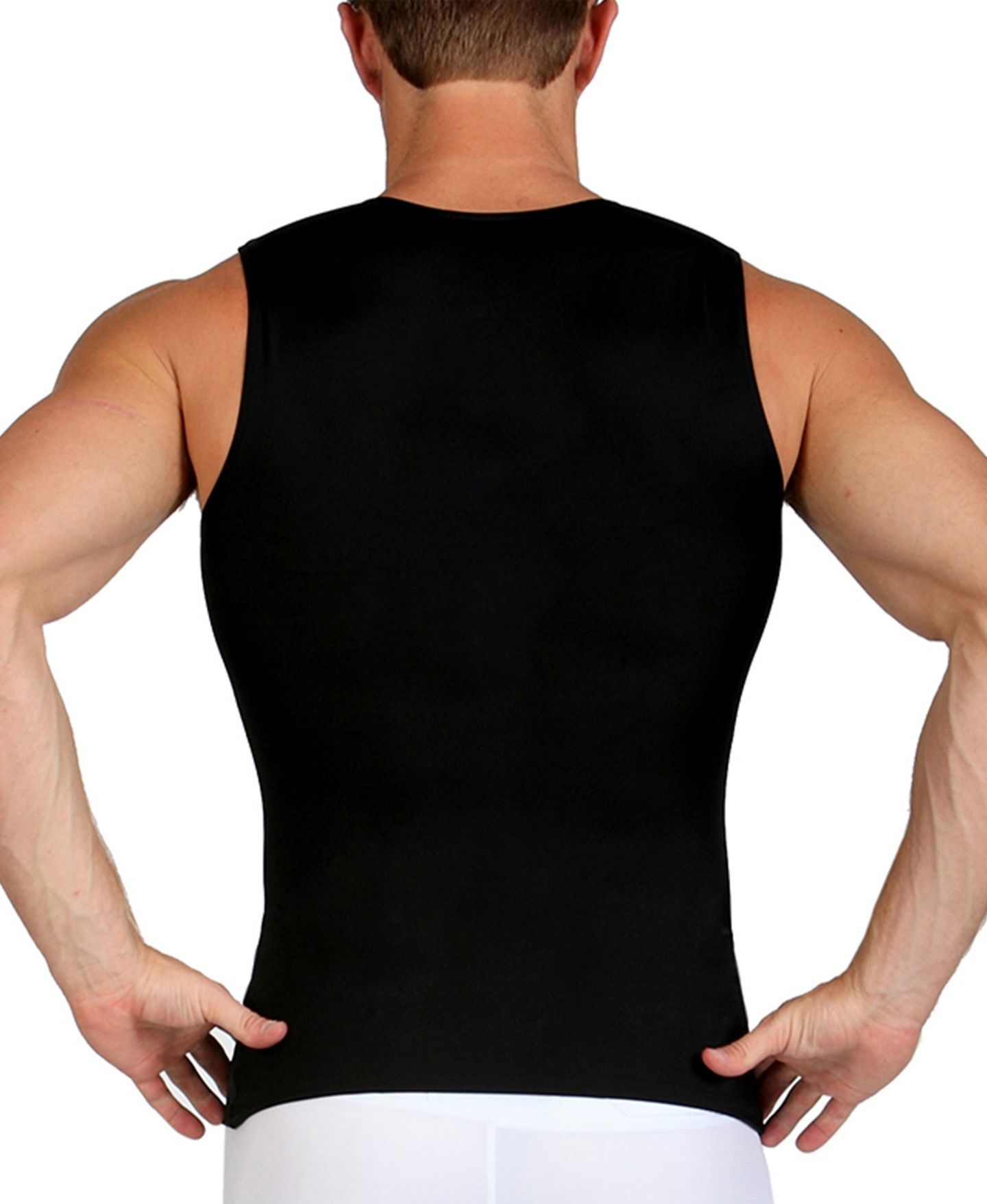 Мужская рубашка Instaslim Power Mesh Compression Sleeveless Crewneck, цвет: Чёрный — фото 3