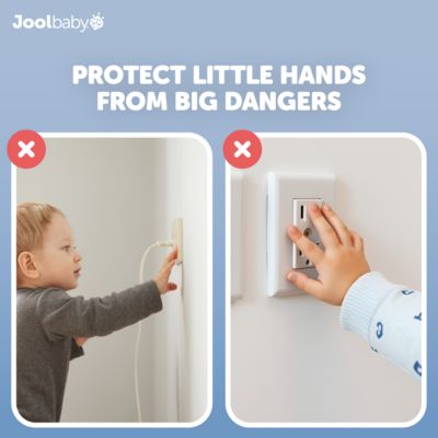 Toddler Electrical Outlet Cover Box Safety, Duplex & Decorator Electrical Outlet Plates Included, Spacious Compartment (2-Pack)