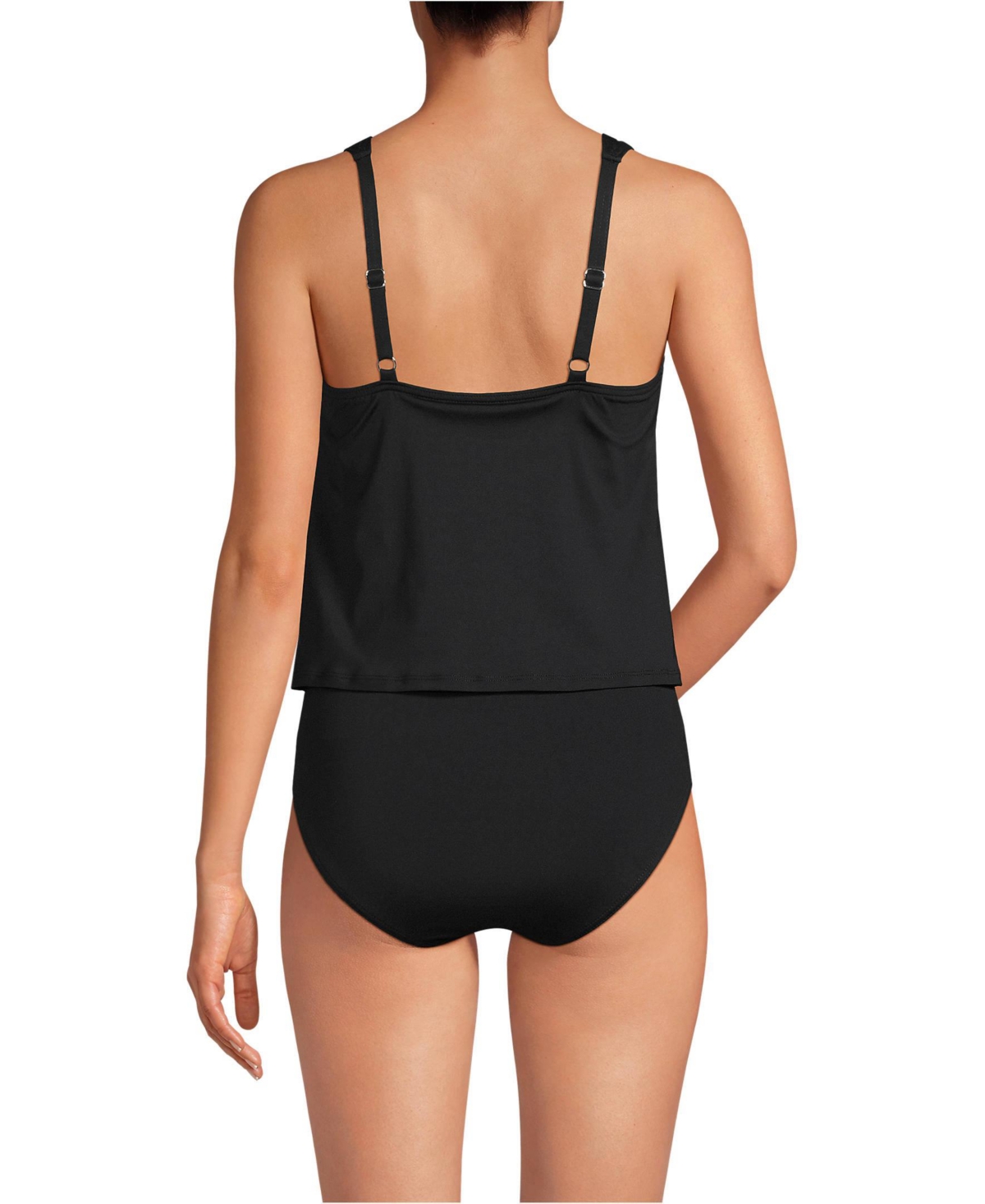 Lands' End Women's D-Cup Scoop Neck One Piece Fauxkini Swimsuit