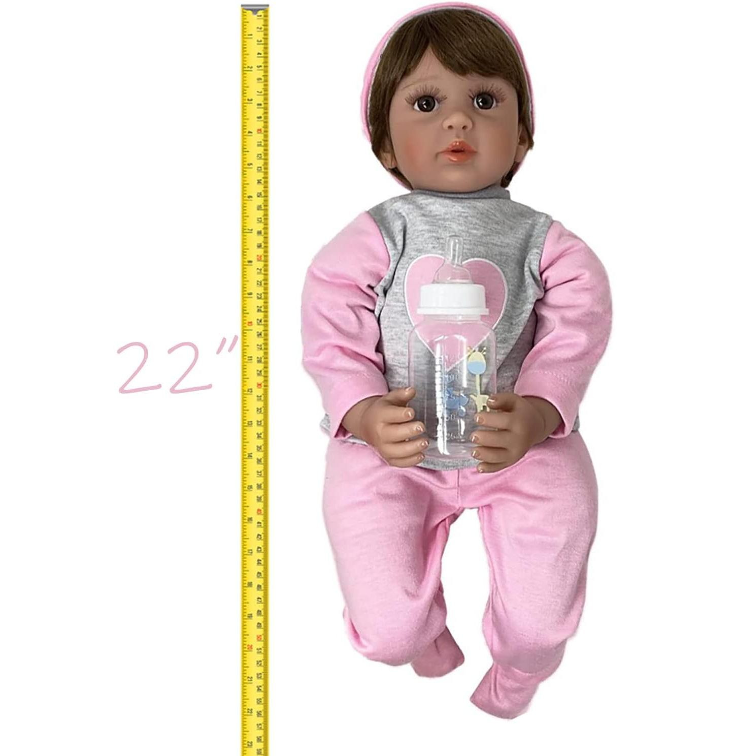 Детская кукла The New York Doll Collection 22 inch Realistic Looking Baby Doll, цвет: Розовый — фото 3