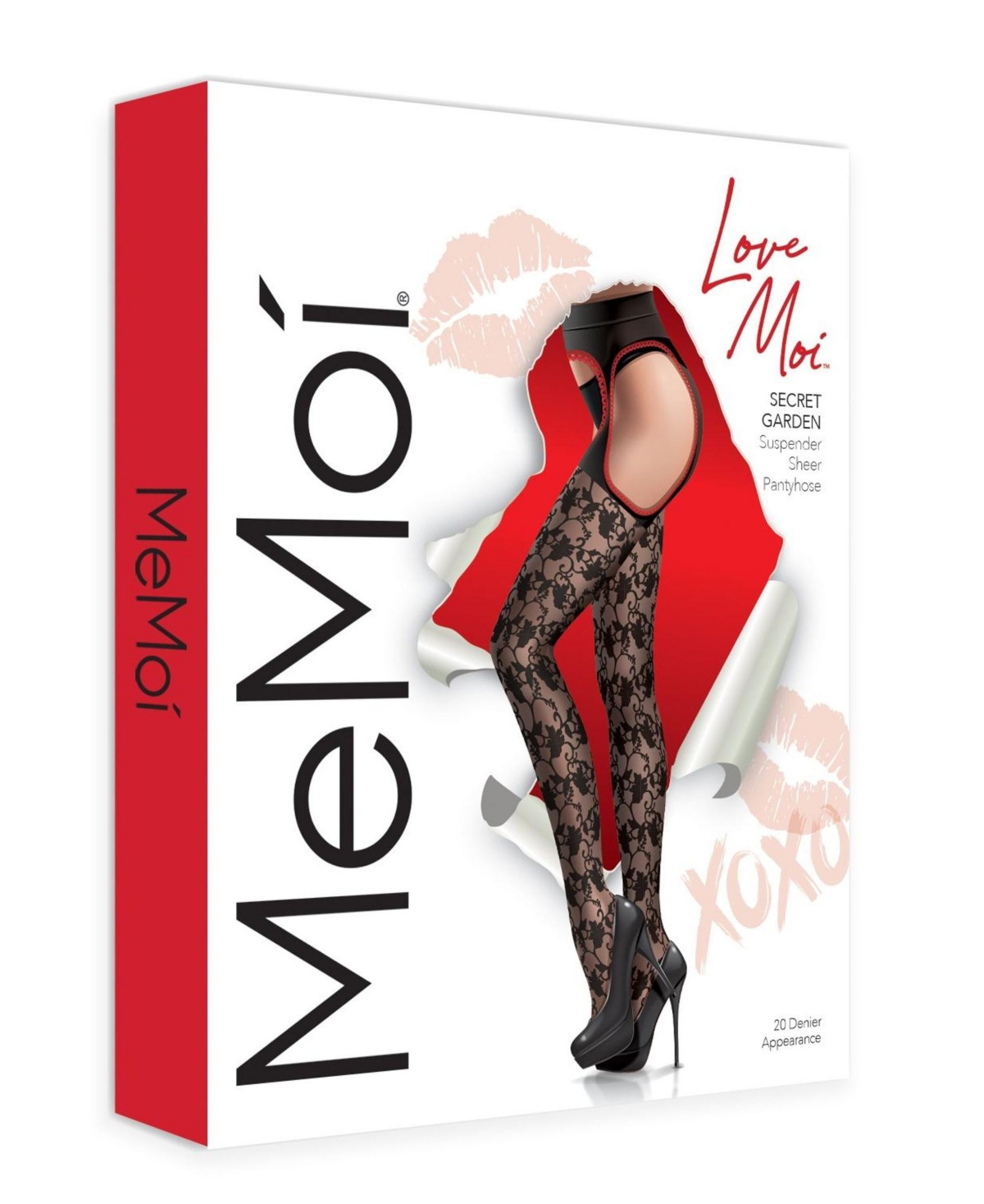 Memoi Women's Secret Garden Suspender 30 Denier Sheer Pantyhose In Multi