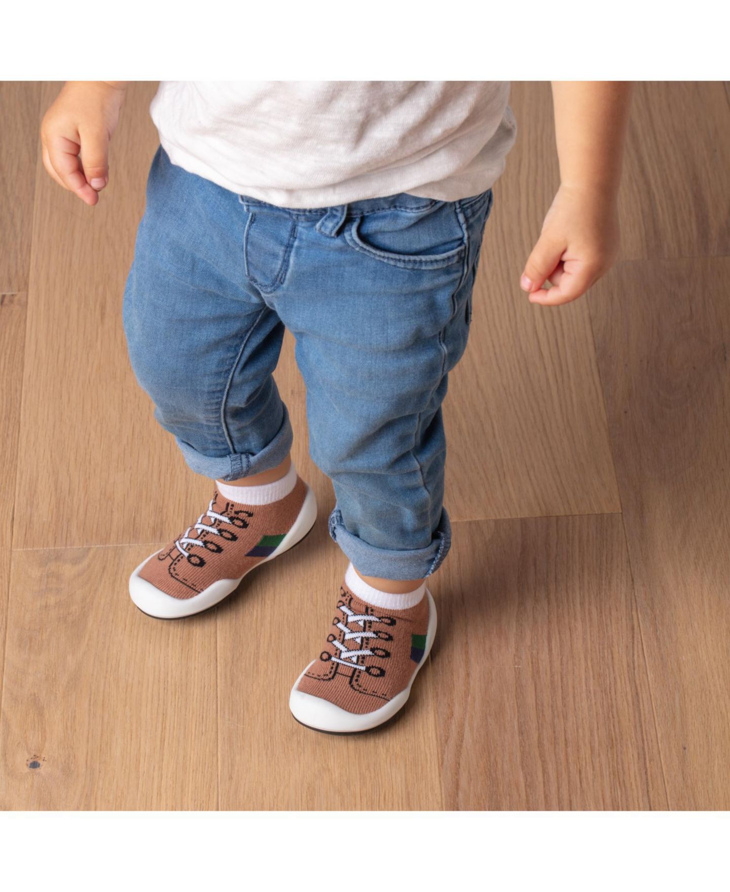 Носки Komuello Infant Girl Boy First Walk Sock Shoes Runner - Brown, цвет: Коричневый — фото 6