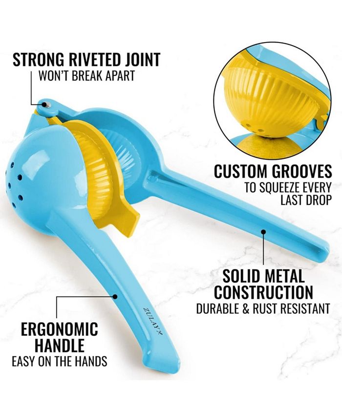 Zulay Kitchen 1 Piece Metal 2In1 Lemon Lime Squeezer Max Extraction