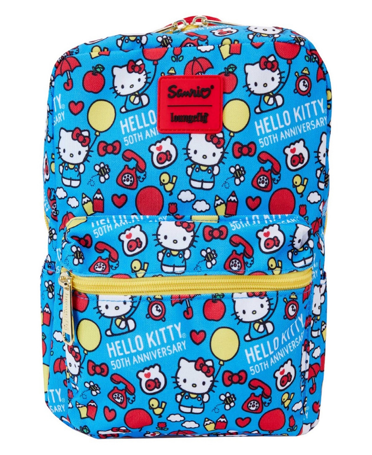 Loungefly Hello Kitty Friends 50th Anniversary Classic All-over Print Mini Backpack In Blue