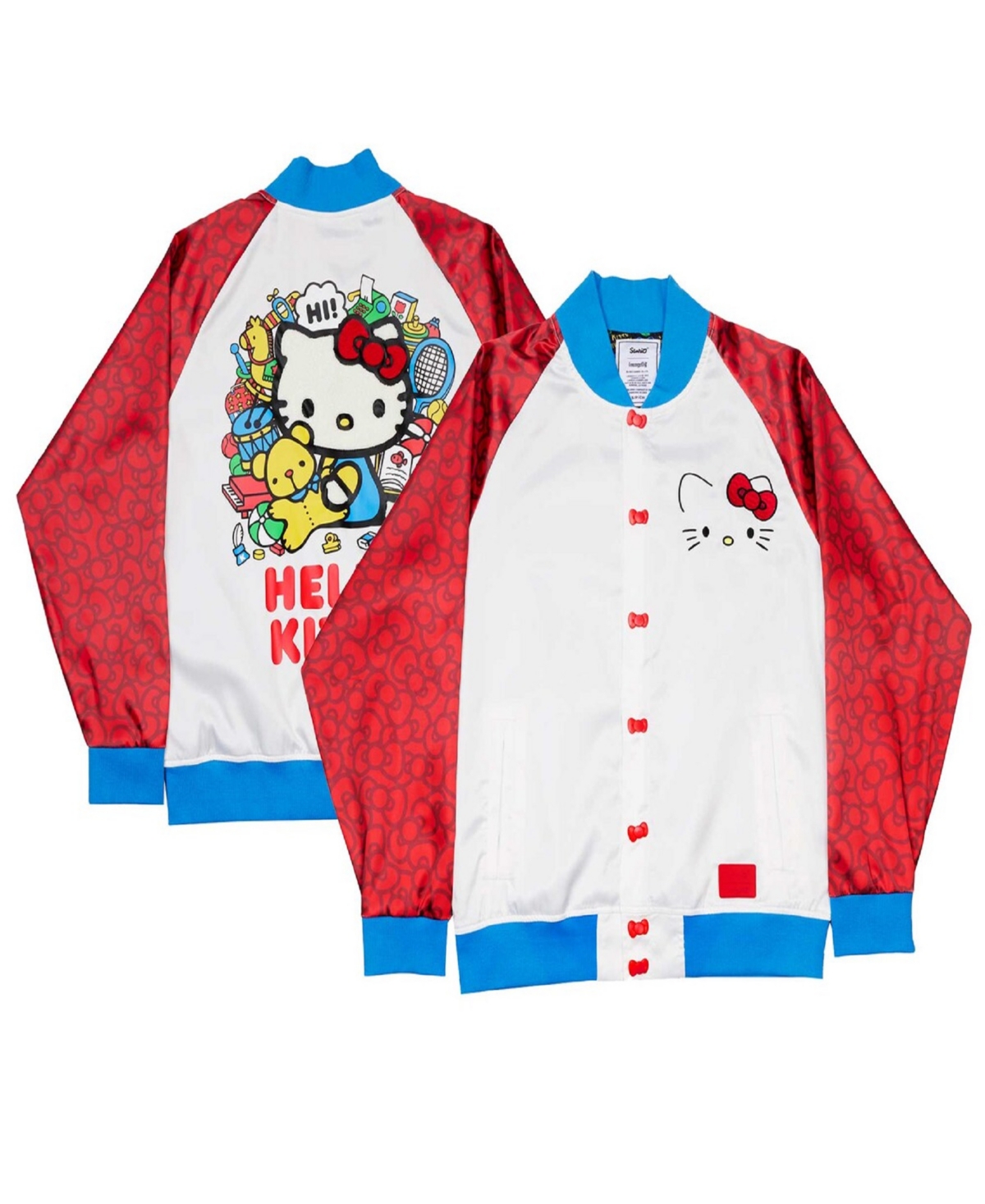 Loungefly Unisex  White/red Hello Kitty 50th Anniversary Raglan Full-snap Souvenir Jacket