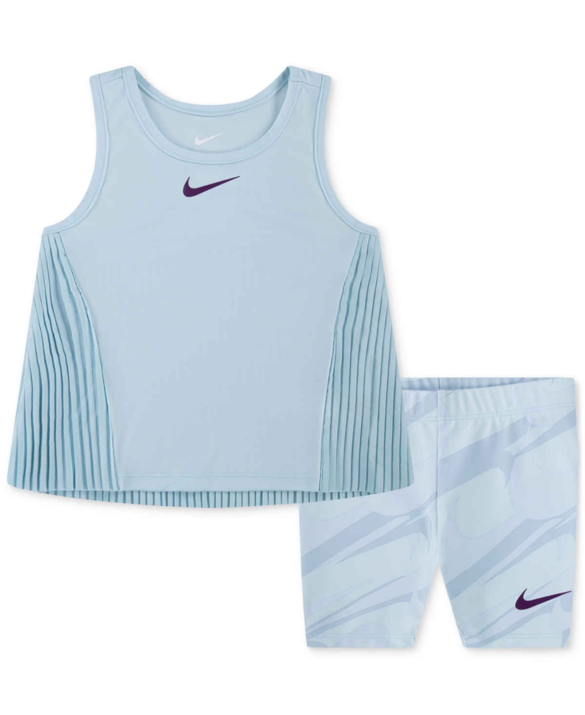 Shop Nike Toddler Girls 2-pc. Prep In Your Step Shorts & Top Set In Gglacier