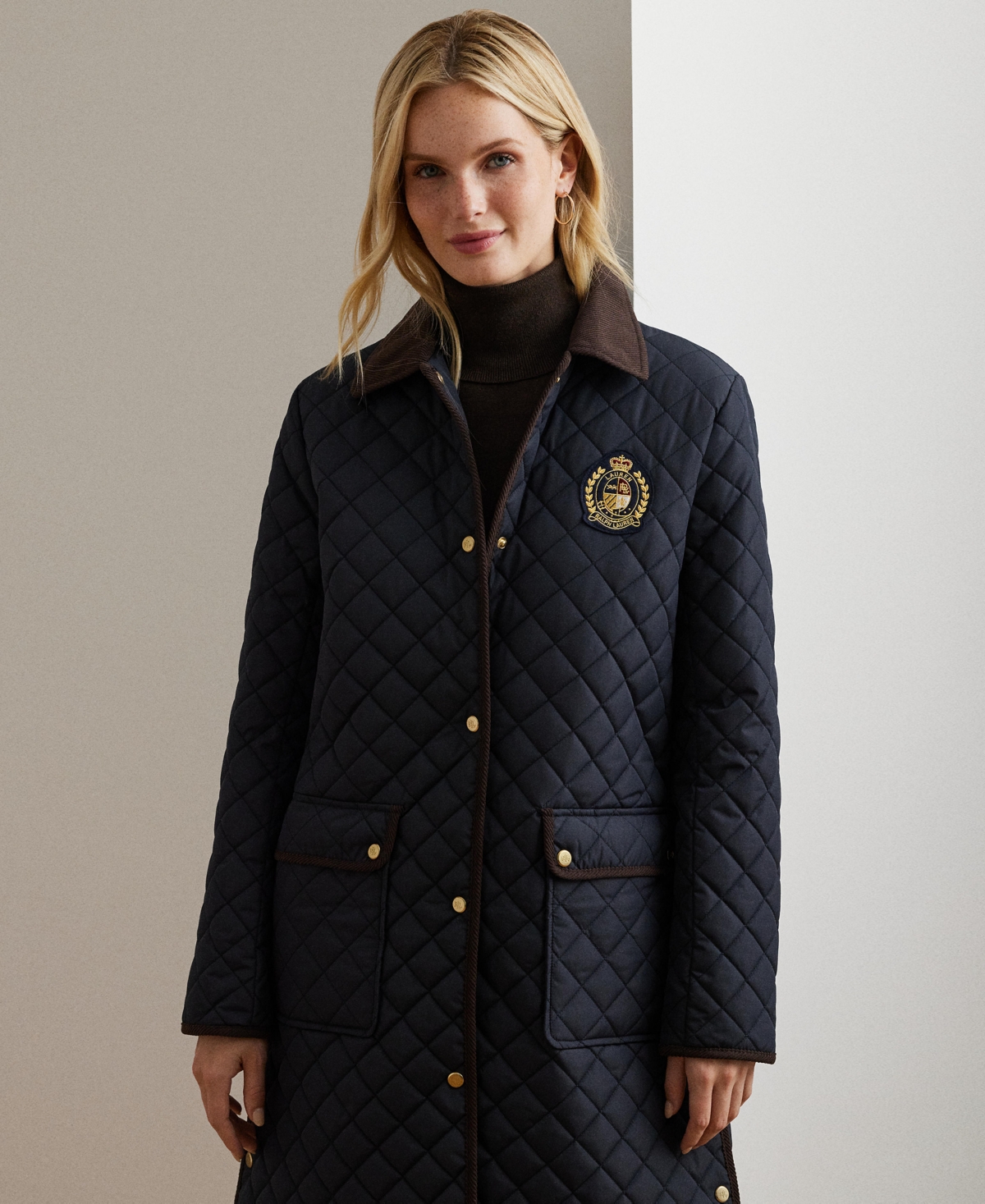 Lauren Ralph Lauren Women's Collared Quilted Coat