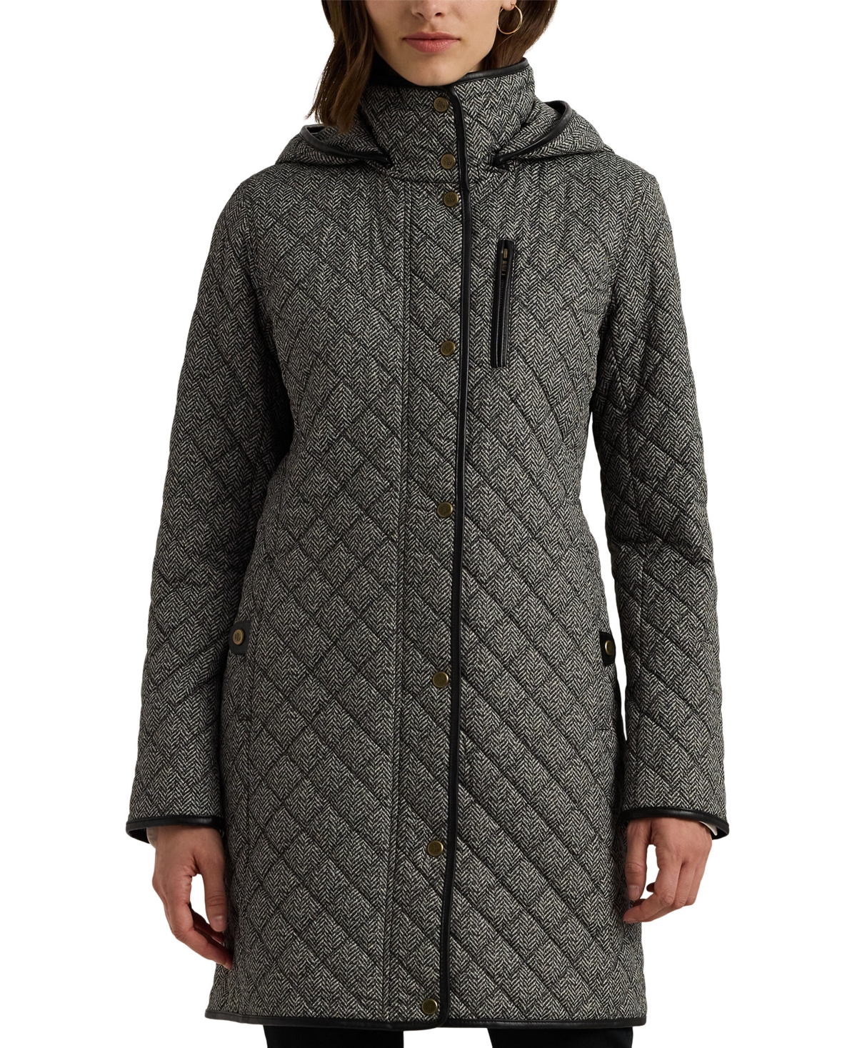 Lauren Ralph Lauren Women's Hooded Quilted Coat -Cream