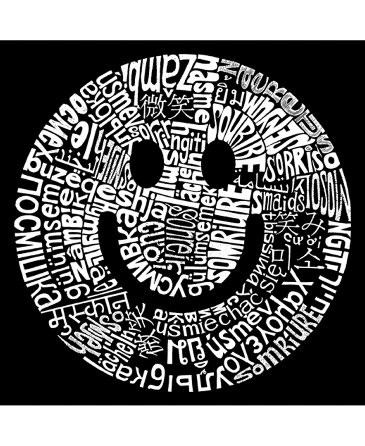 La Pop Art Boys Word Art T-shirt - Smile In Different Languages
