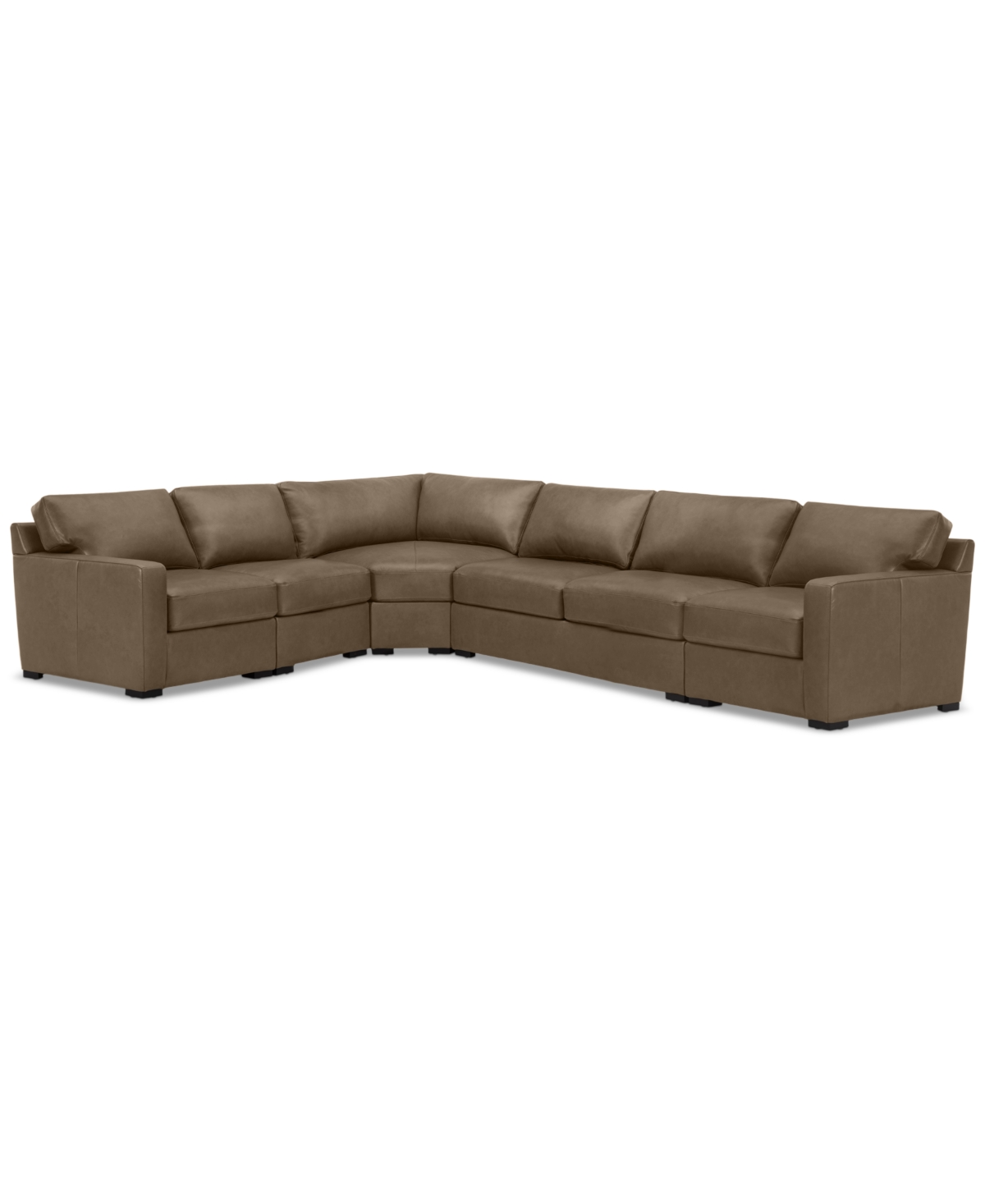 Shop Macy's Radley 148" 5-pc. Leather Wedge L Shape Modular Sectional, Created For  In Sand