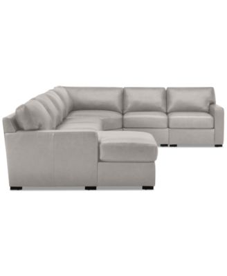 Radley 148" 5-Pc. Leather Wedge Modular Chase Sectional, Created for Macy's