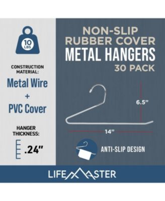 Metal Pants Hanger Set - 30 Pieces Elegant Non-Slip Closet Space Saving Hanger Set for Pants, Trouser, Blankets, and Jeans with Open Ended Sleek Design - Gray