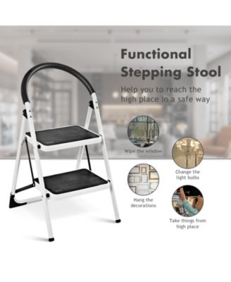 2.75-Foot Folding Step Stool with Iron Frame and Anti-Slip Pedals