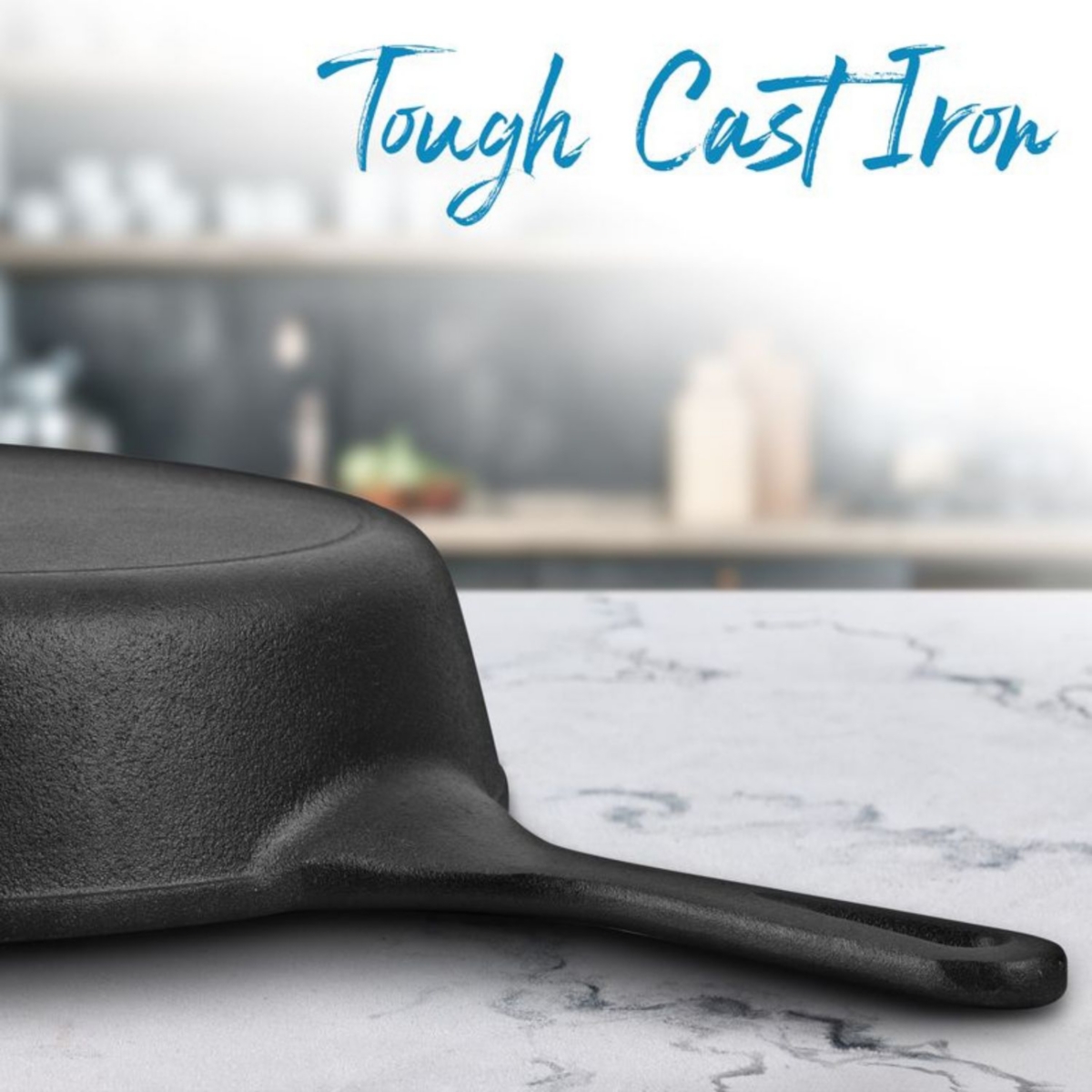 Heavy Duty Pre-Seasoned 12 Inch Iron Cast Skillet for Indoor & Outdoor Cooking - Grill, Stovetop, Induction, Oven & Campfire Safe