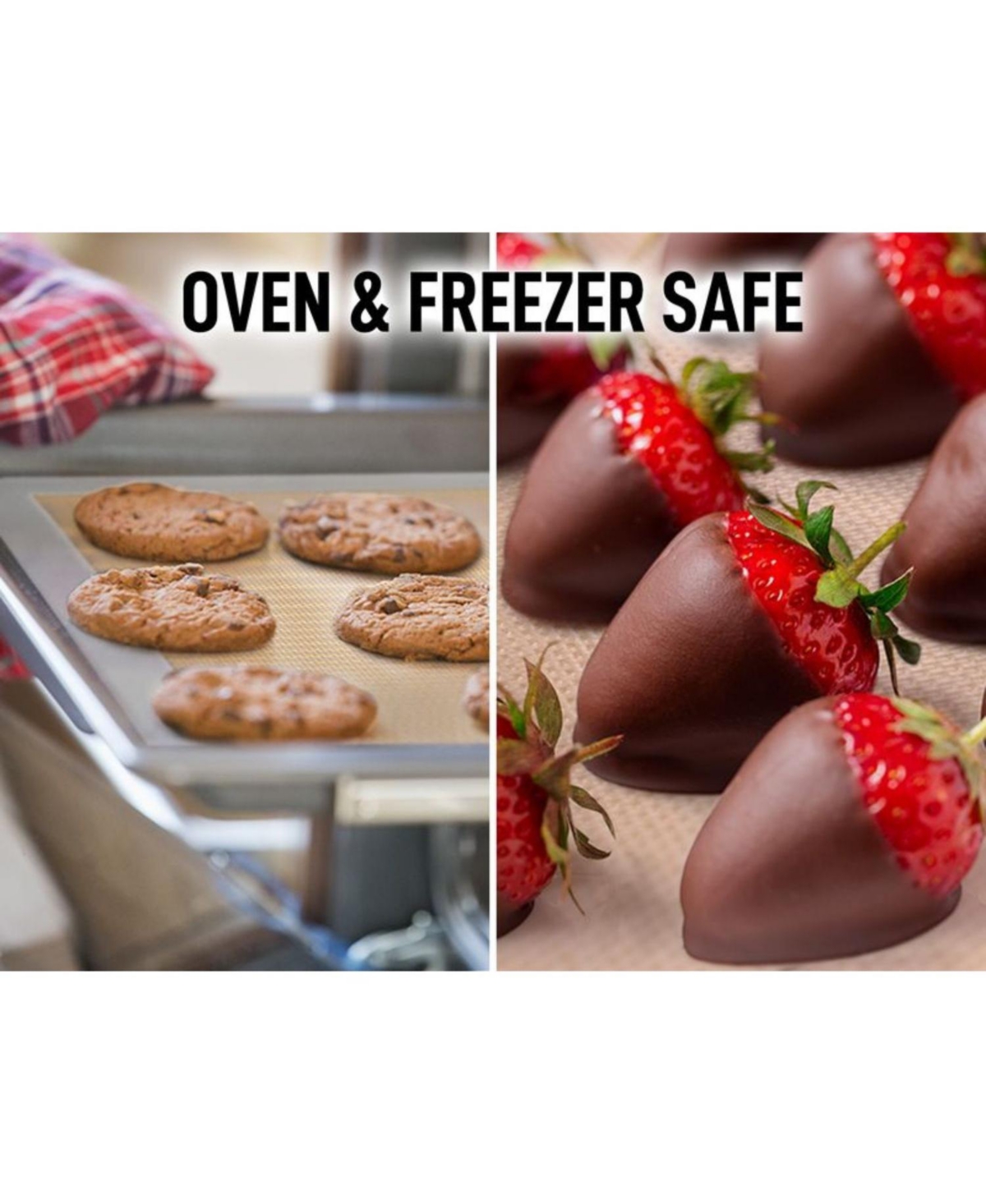 Zulay Kitchen (2 Pack) Silicone Baking Mat Sheet Set - Reusable Baking Mat Nonstick