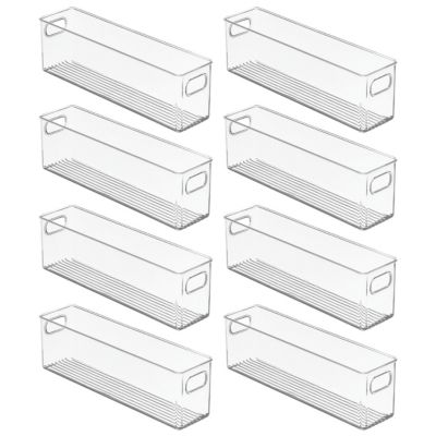 mDesign Plastic Kitchen Pantry Storage Organizer Bin with Handles, 8 ...