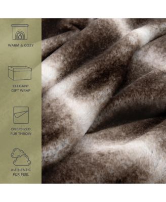 Bronze Moon Faux Fur Oversized Throw Blanket with Gift Box, 50" x 70"