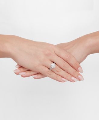 Diamond Oval Multi-Halo Twist Engagement Ring (1 ct. t.w.) in 14k White Gold