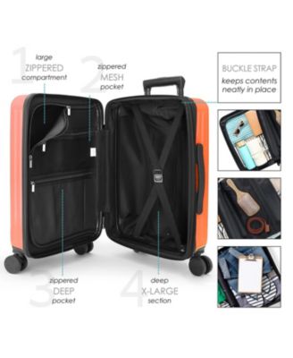 22" Hard Shell Lightweight Carry On Luggage Airline Approved with Smart Organization and Attachable Cosmetic Case