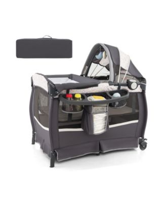 Kids 4 in 1 Portable Pack and Play Nursery Center with Bassinet