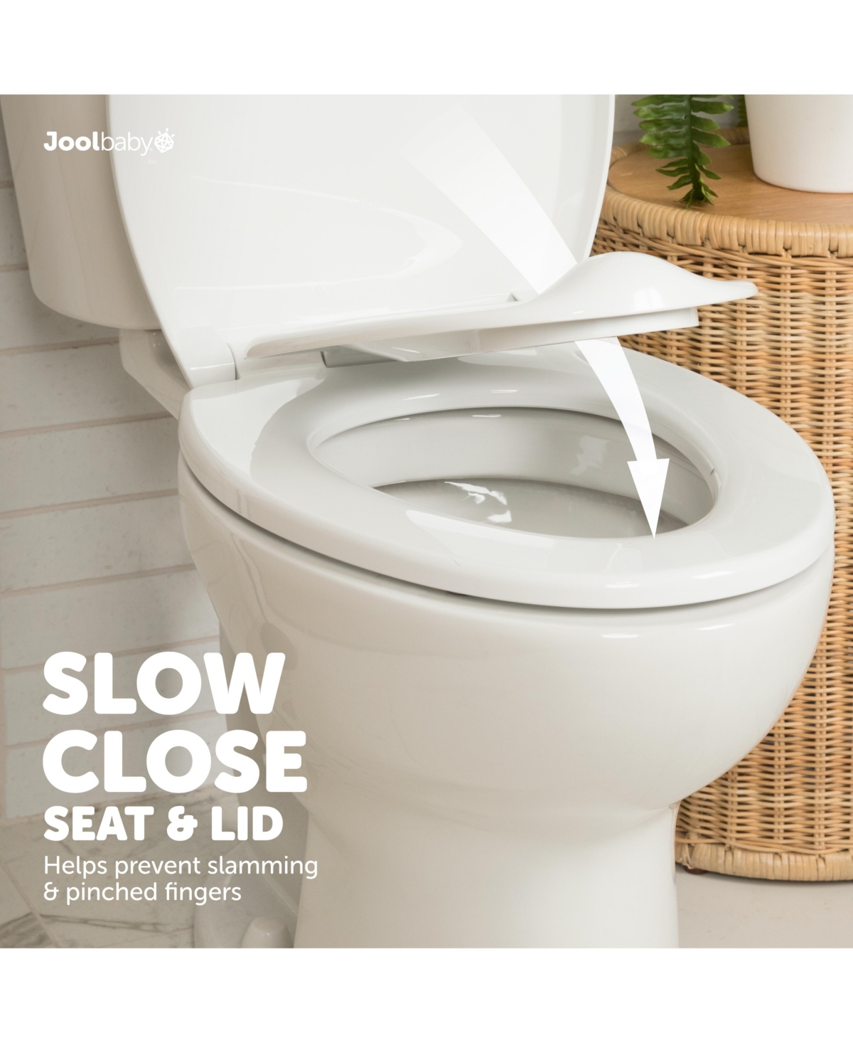 Jool Baby Toddler Jool Quick Flip Toilet Seat with Built-In Potty & Splash Guard Training, Slow Close for Elongated Seats