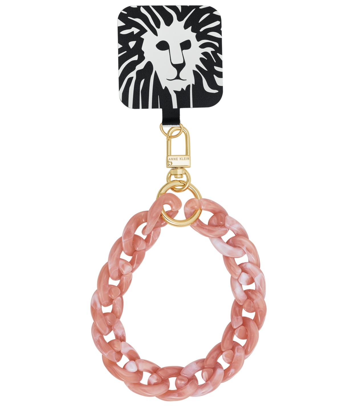 Women's Pink Plastic Acetate Chain Link Wrist Strap designed for Smart Phones