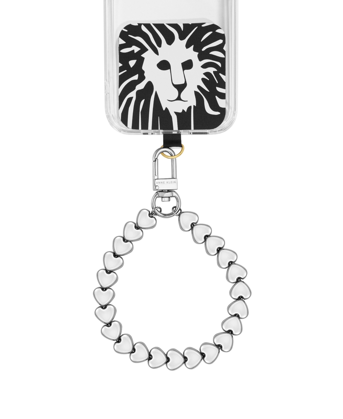 Anne Klein Women's Silver-Tone Alloy Metal Heart Link Wrist Strap designed for iPhone - Silver-Tone