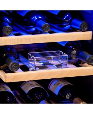 15" Built-in 29 Bottle Dual Zone Compressor Wine Fridge in Stainless Steel, Quiet Operation with Beech Wood Shelves