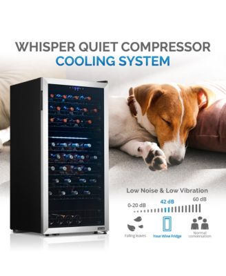 Dual Zone 76-Bottle Wine Fridge – Freestanding Compressor Cooler with Low-Vibration, Quiet Inverter & Digital Thermostat