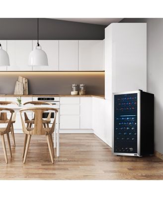 Dual Zone 76-Bottle Wine Fridge – Freestanding Compressor Cooler with Low-Vibration, Quiet Inverter & Digital Thermostat