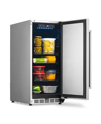 15" 3.2 Cu. Ft. Commercial Stainless Steel Built-in Beverage Refrigerator, Weatherproof and Outdoor Rated