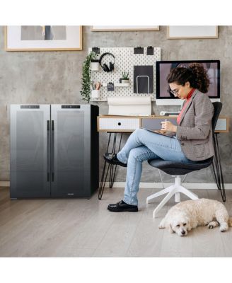 Shadow Series Wine Cooler Refrigerator 18 Bottles & 59 Cans Dual Temperature Zones in Black