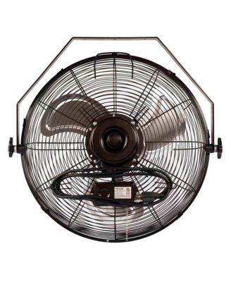 18" High Velocity Wall Mount Fan, Heavy Duty Outdoor Fan, Adjustable Tilt and 3 Speeds up to 4012 CFM, Pull Chain Switch
