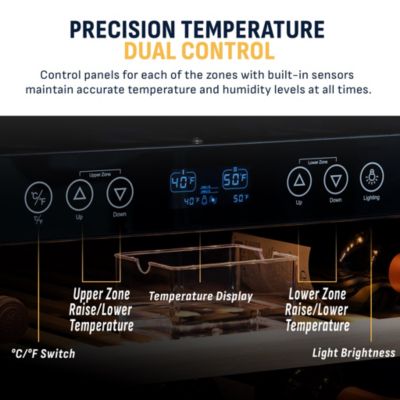 27" Built-in 116 Bottle Dual Zone Compressor Wine Fridge in Stainless Steel, Quiet Operation with Smooth Rolling Shelves