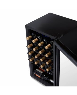 Shadow Series Wine Cooler Refrigerator 24 Bottle, Freestanding Mirrored Wine Fridge with Double-Layer Tempered Glass Door & Compressor Cooling for Reds, Whites, and Sparkling Wine, 41f-64f Digital Temperature Control