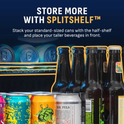 24" Dual Zone Fridge – Holds 24 Wine Bottles & 100 Cans, Quiet Cooling, Charcoal Filter, Door Alarm, Black Stainless Steel.