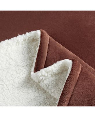 Host & Home Plush Sherpa Throw, 2-Sided Throw Blanket, 200GSM Plush Mink Velvet Face, 250GSM Plush Sherpa Reverse,Full/Queen - 90x90