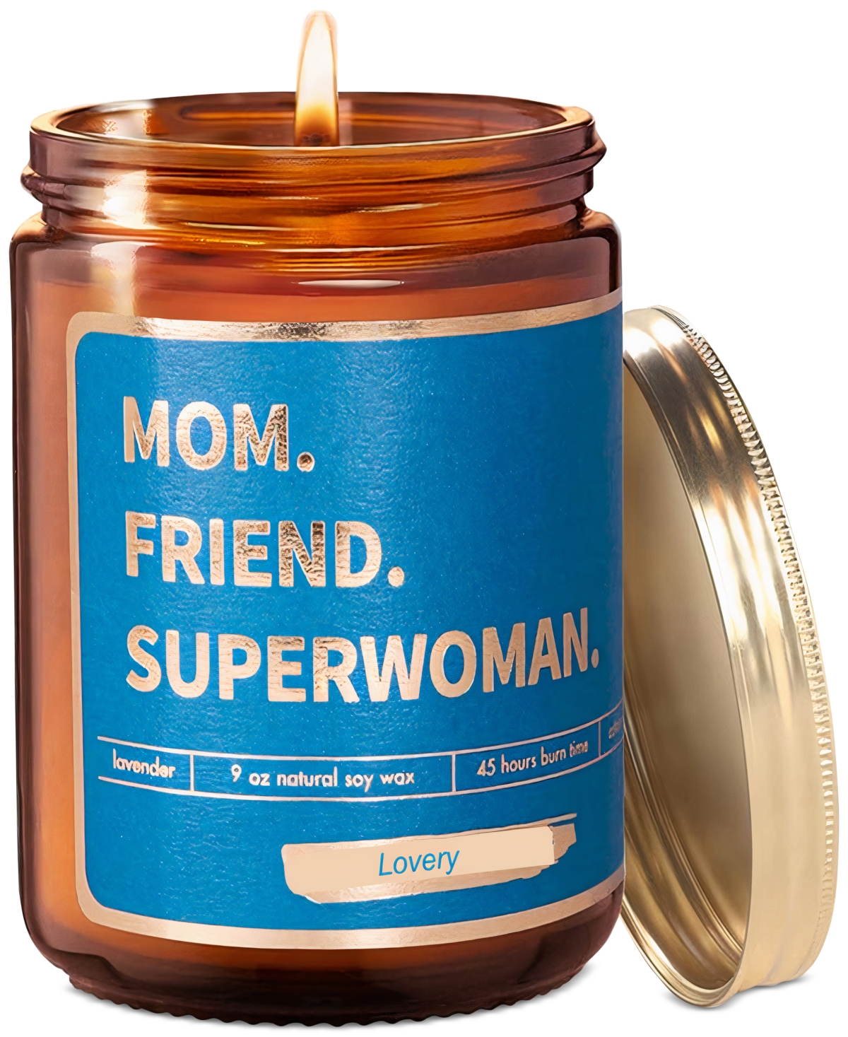 "Mom, Friend, Superwoman" Lavender-Scented Soy Wax Candle, 9 oz.