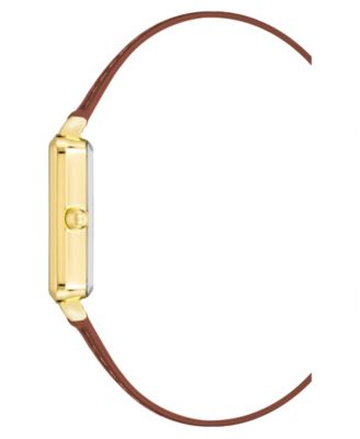 Women's Quartz Brown Leather Band Watch, 24mm