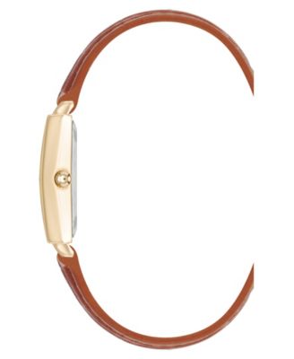 Women's Quartz Brown Leather Band Watch, 21mm