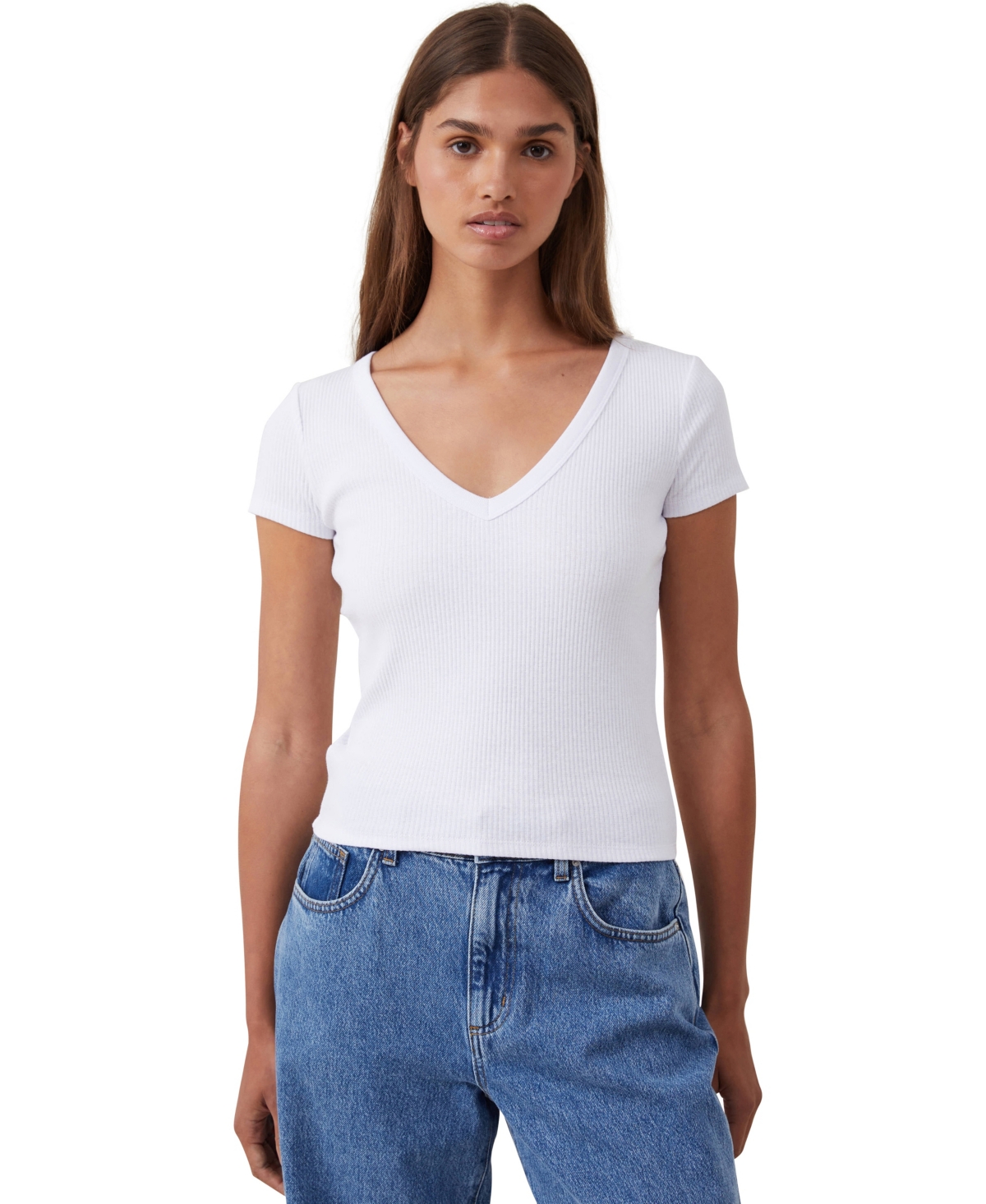 Shop Cotton On Women's Rory V Neck Short Sleeve Tee In White