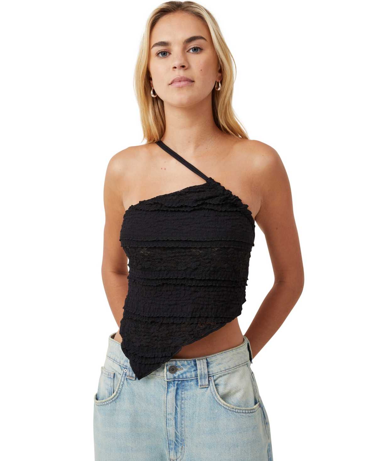Shop Cotton On Women's Eden Asymmetric Tie Back Cami In Black