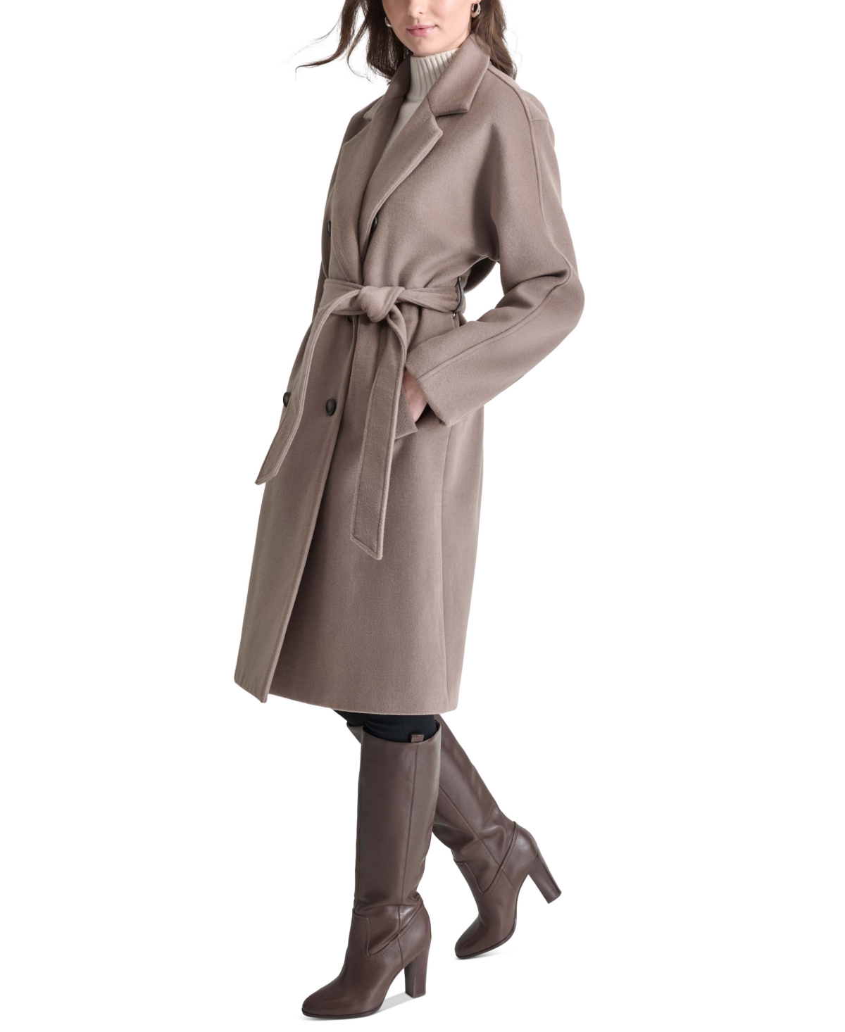 Dkny Women's Double-Breasted Belted Wrap Coat