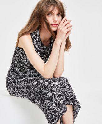 Women's Printed Textured Midi Skirt