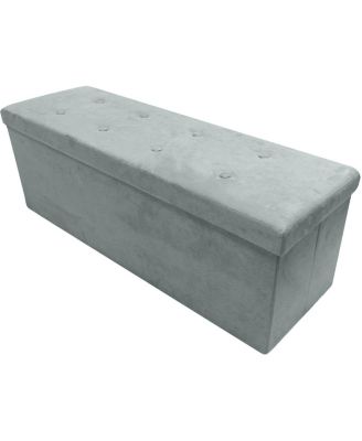 Faux Suede Storage Bench