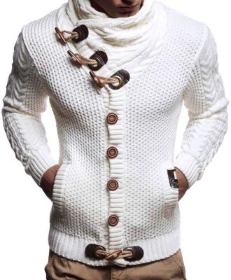 Men's Knitted Turtleneck Jacket - Winter Cardigan Sweaters for Men